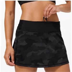 Lululemon Athletica Pace Rival Black Camo Tennis Skirt